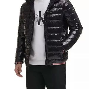 Shine Gloss Mens Hooded Puffer Jacket 